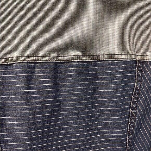 Armani Exchange Blue Denim Jacket with Pinstripe Pattern size XS - Picture 6 of 14